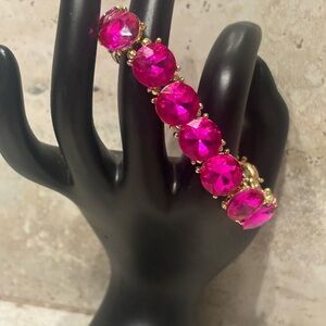 Vibrant Fuchsia and Gold Bracelet
